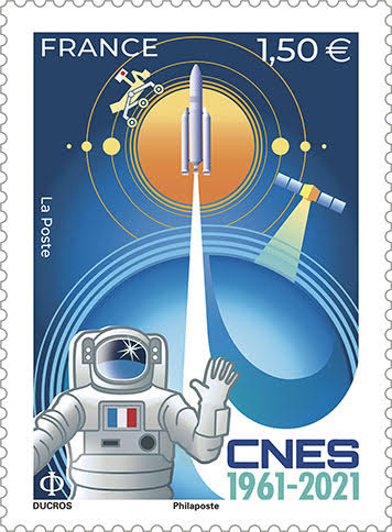 CNES 60 ans et un timbre de la Poste (2021)